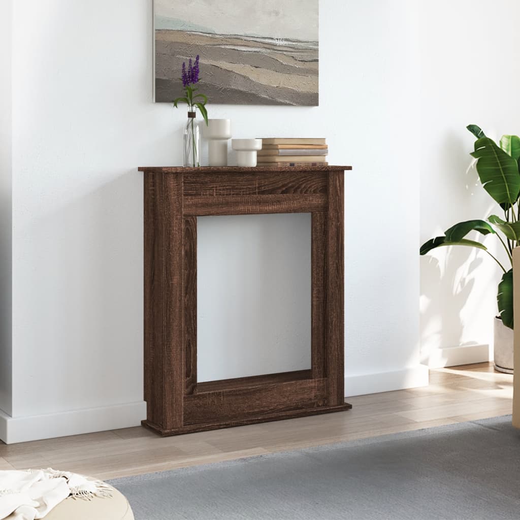 Peisramme brun eik 75x20x87,5 cm konstruert tre