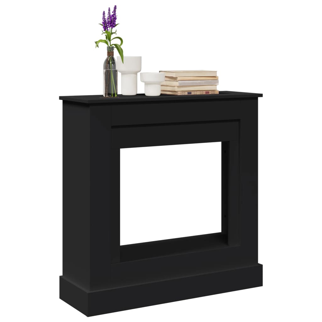 Peisramme svart 90x30x90 cm konstruert tre
