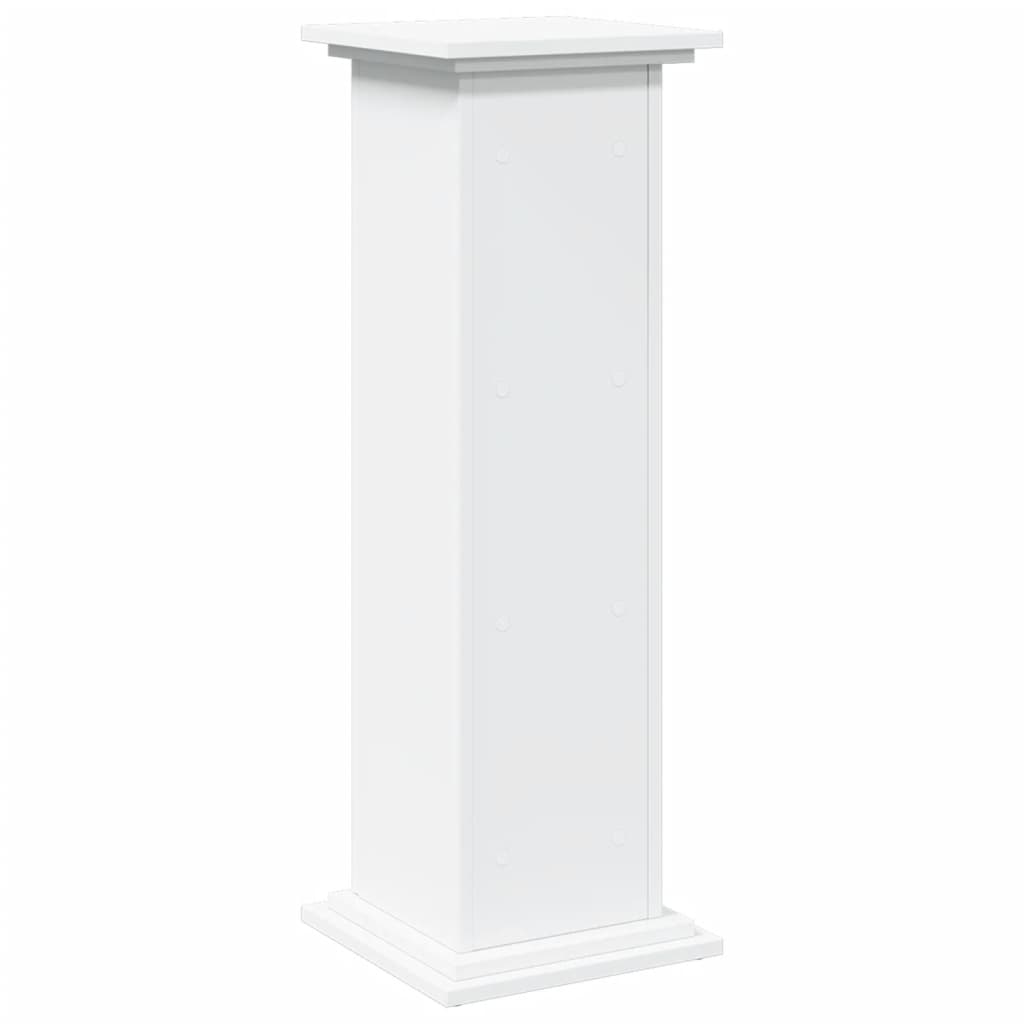 Pidestall med oppbevaring hvit 31x30x90 cm konstruert tre