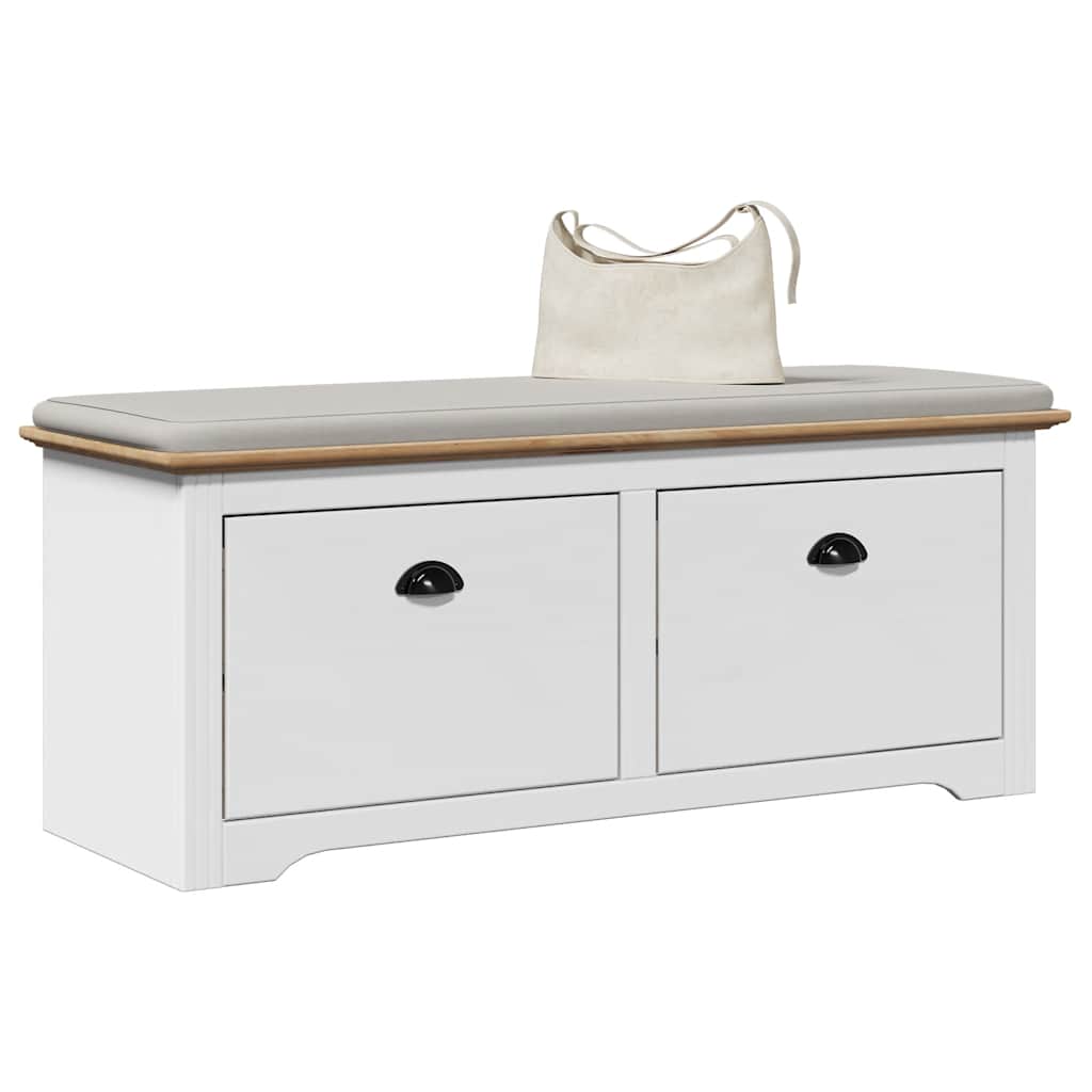 Gangbenk BODO hvit og brun 114x40x45 cm vidaXL