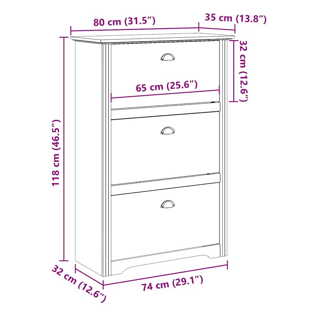 Skostativ BODO hvit 80x35x118 cm