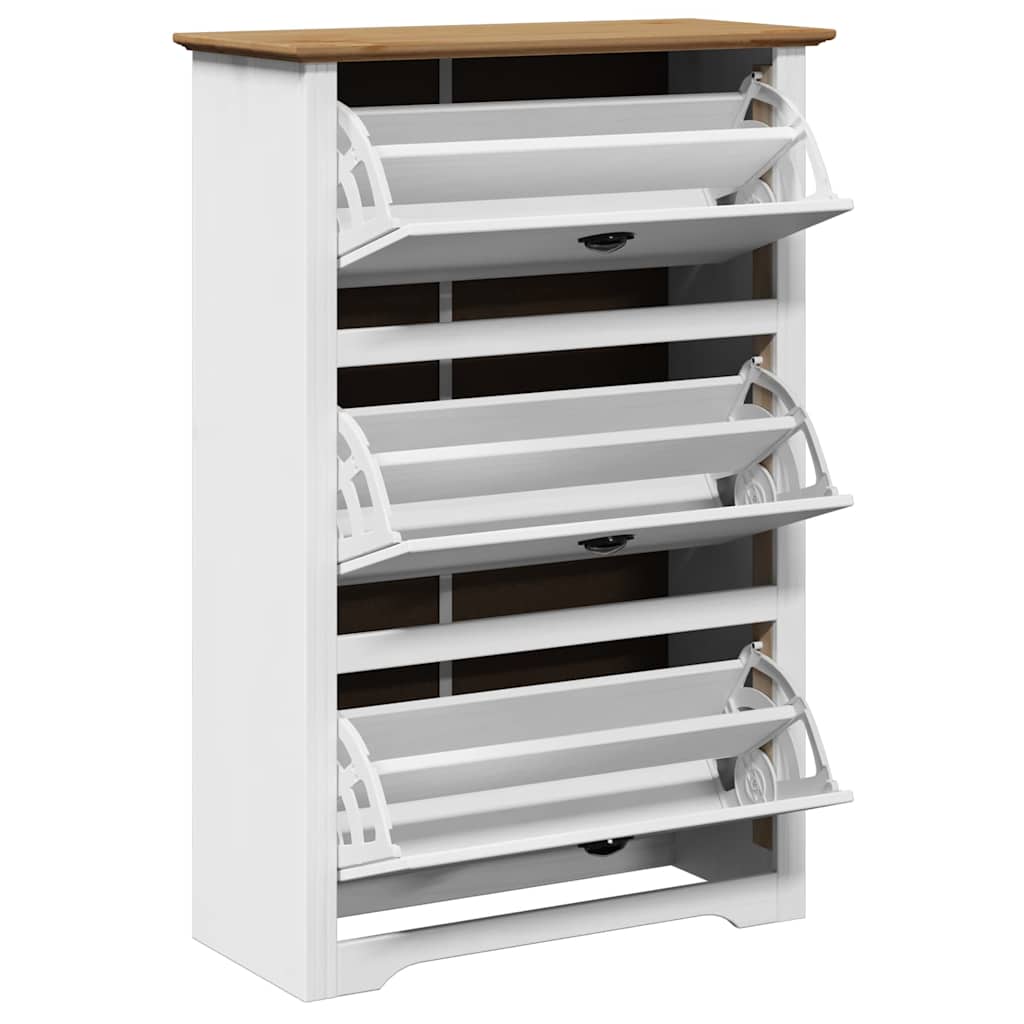 Skostativ BODO hvit og brun 80x35x118 cm