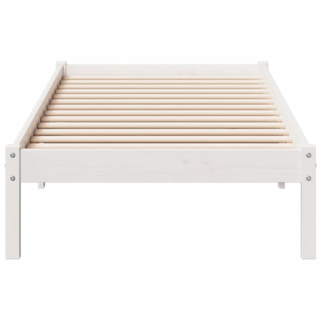 Ekstra lang sengeramme uten madrass hvit 80x210 cm heltre furu