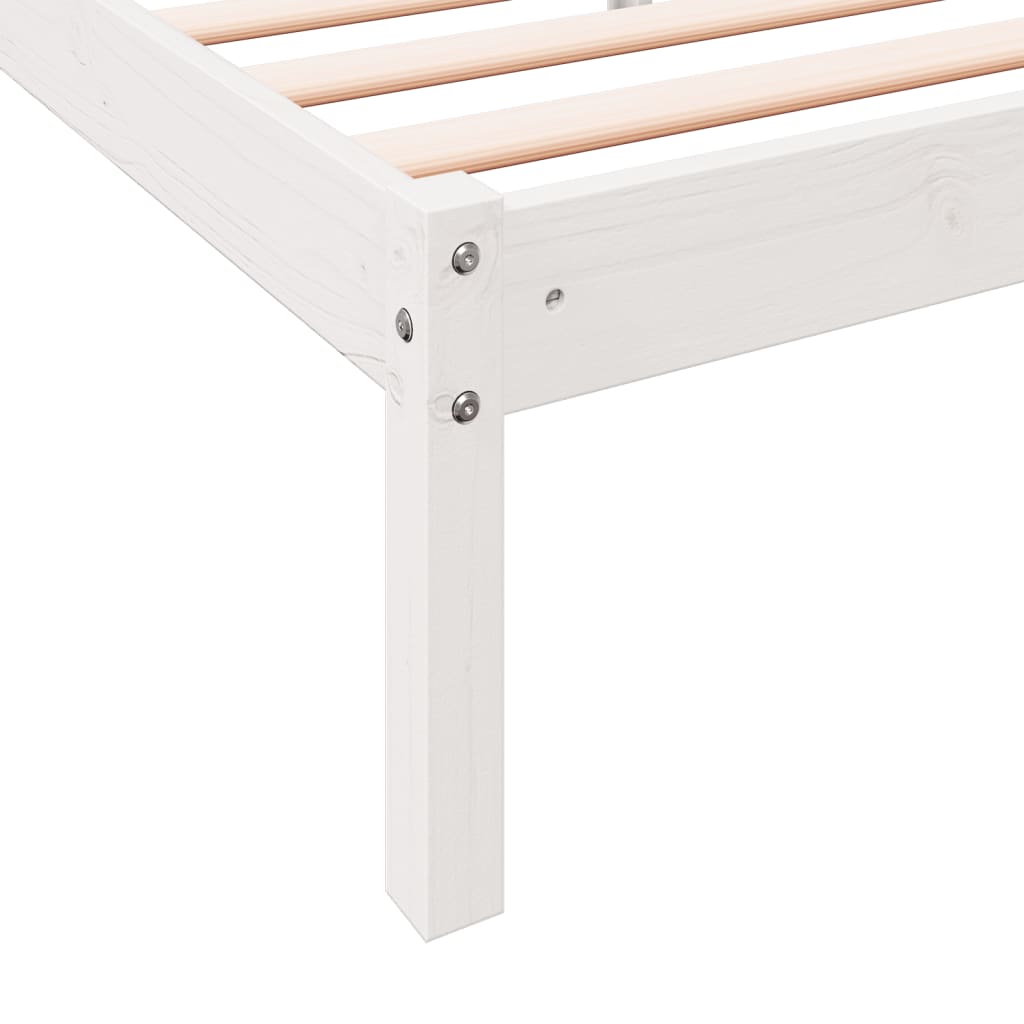 Ekstra lang sengeramme uten madrass hvit 100x210 cm heltre furu
