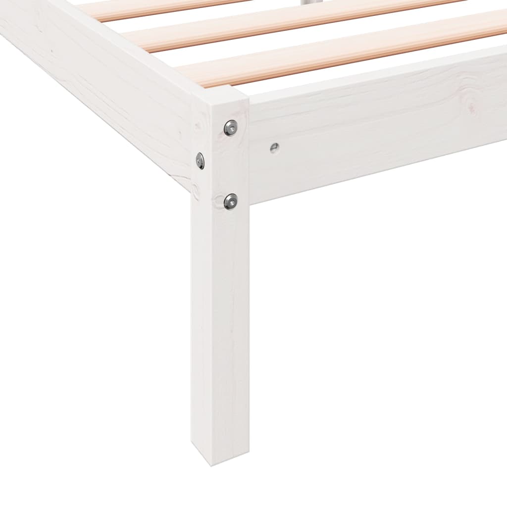 Ekstra lang sengeramme uten madrass hvit 140x210 cm heltre furu