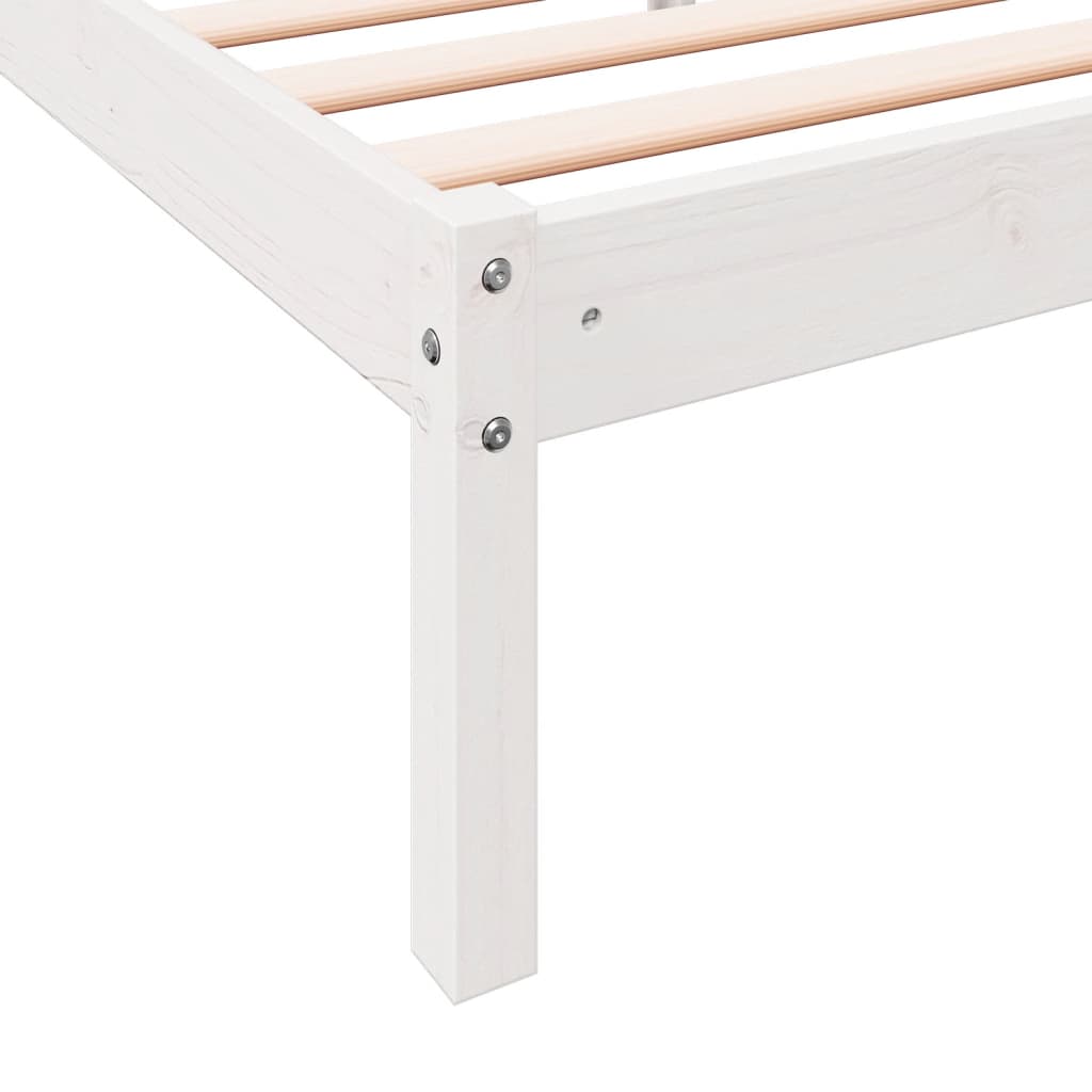 Ekstra lang sengeramme uten madrass hvit 180x210 cm heltre furu