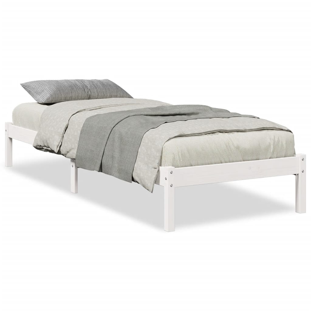 Ekstra lang sengeramme uten madrass hvit 80x220 cm heltre furu