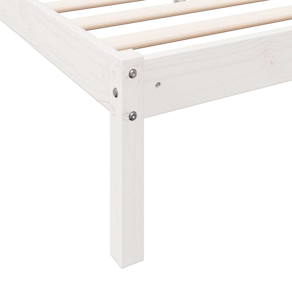 Ekstra lang sengeramme uten madrass hvit 80x220 cm heltre furu