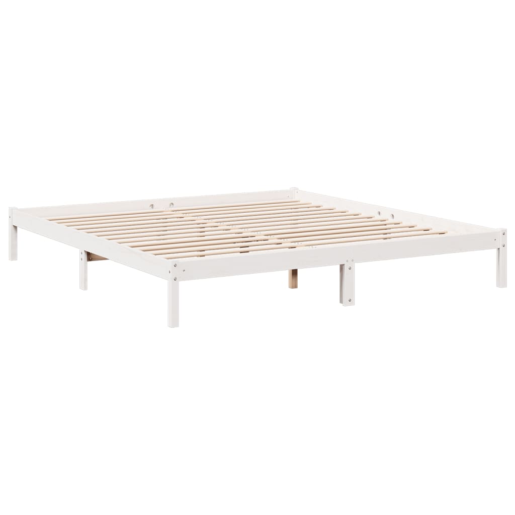 Ekstra lang sengeramme uten madrass hvit 180x220 cm heltre furu