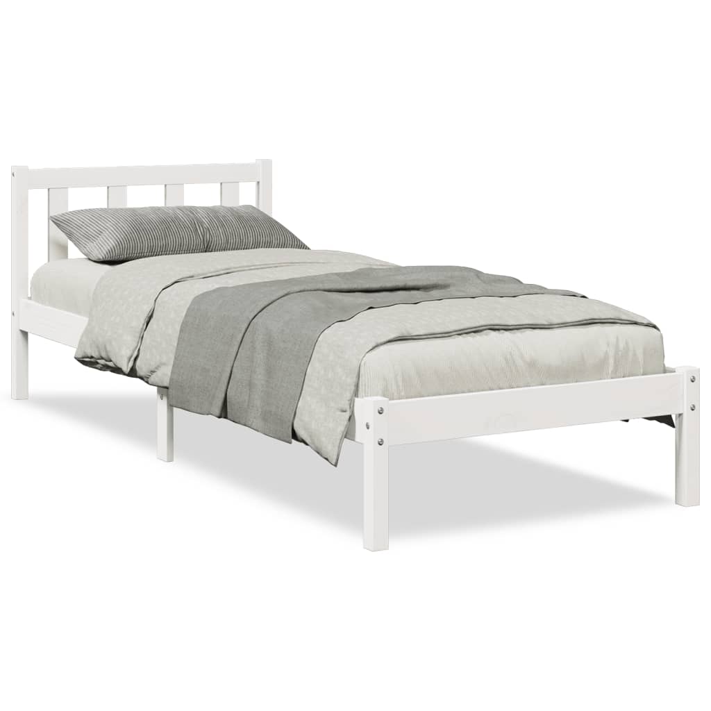 Ekstra lang sengeramme uten madrass hvit 90x210 cm heltre furu