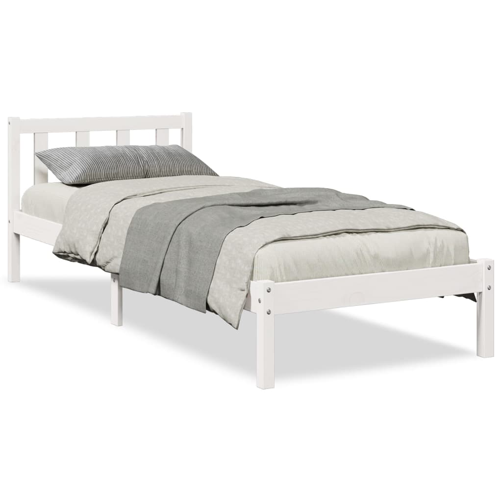 Ekstra lang sengeramme uten madrass hvit 100x210 cm heltre furu