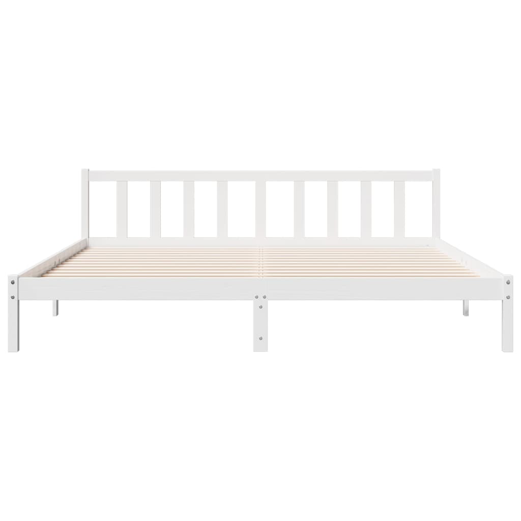 Ekstra lang sengeramme uten madrass hvit 180x210 cm heltre furu