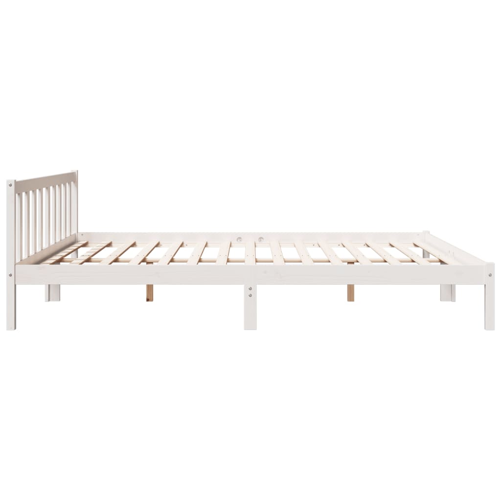 Ekstra lang sengeramme uten madrass hvit 200x210 cm heltre furu