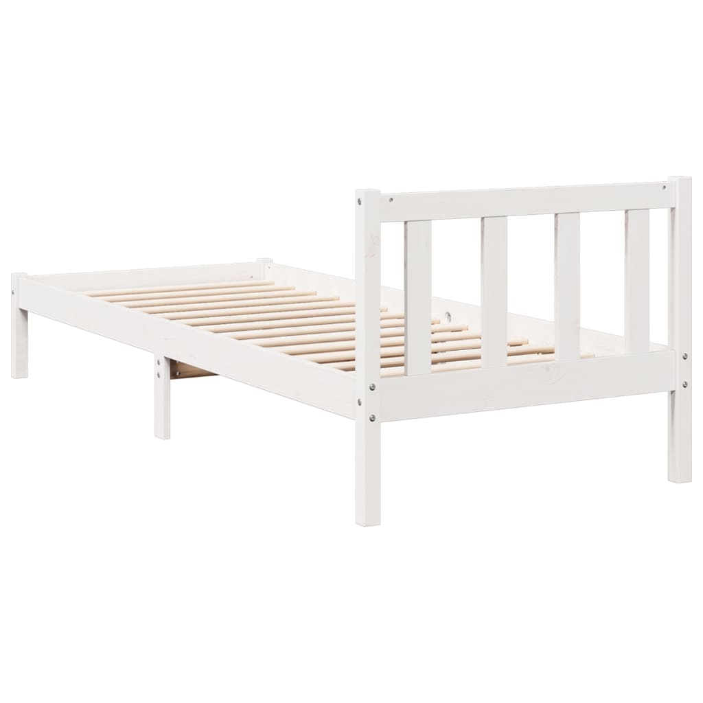 Ekstra lang sengeramme uten madrass hvit 80x220 cm heltre furu
