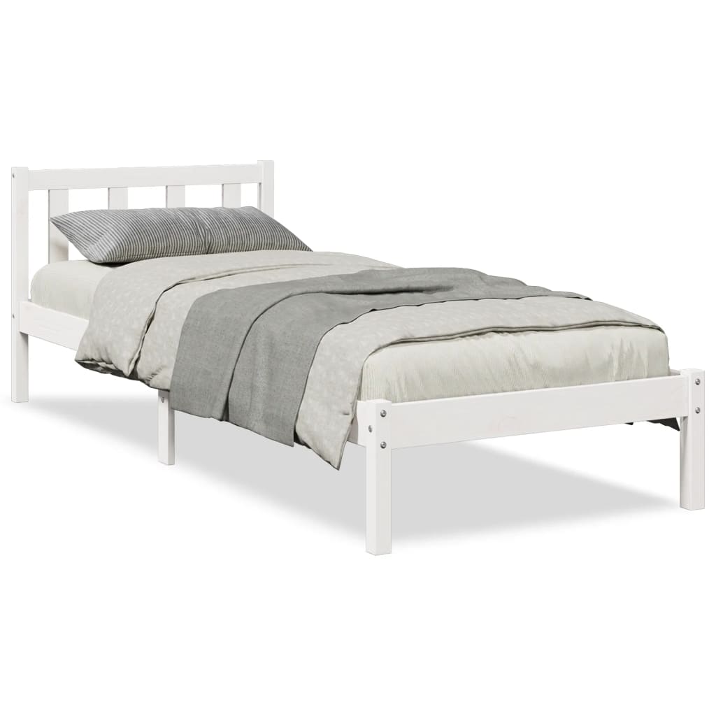Ekstra lang sengeramme uten madrass hvit 90x220 cm heltre furu
