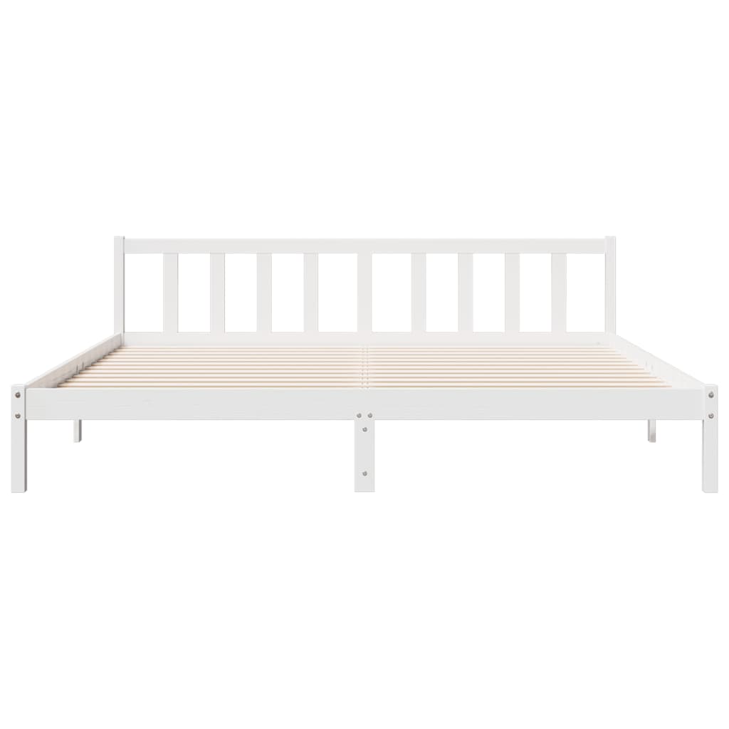 Ekstra lang sengeramme uten madrass hvit 180x220 cm heltre furu