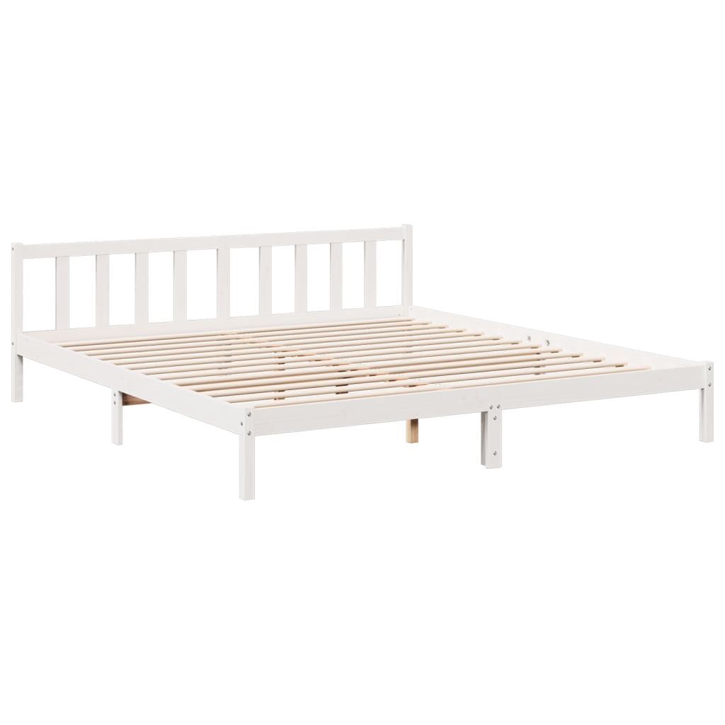 Ekstra lang sengeramme uten madrass hvit 200x220 cm heltre furu