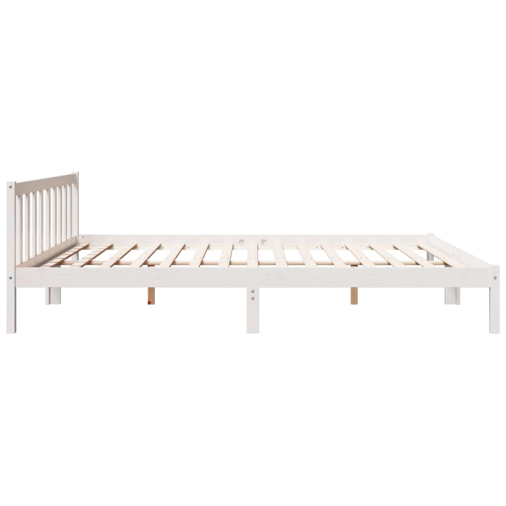 Ekstra lang sengeramme uten madrass hvit 200x220 cm heltre furu