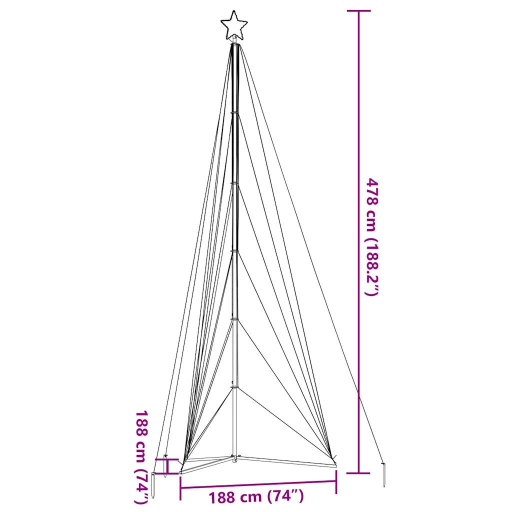 LED Juletre 861 LEDs Kald Hvit 478 cm