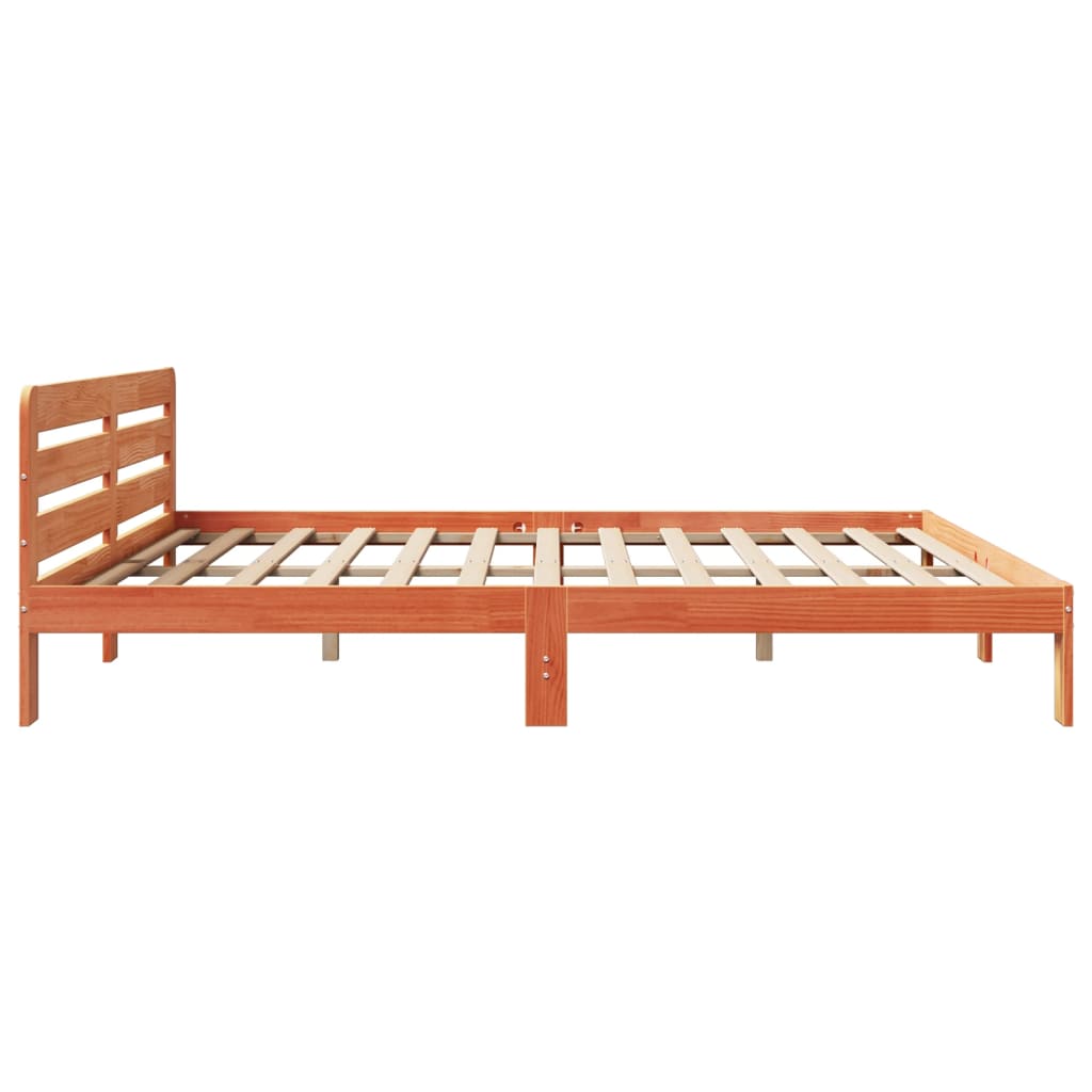 Sengeramme uten madrass voksbrun 200x200 cm heltre furu