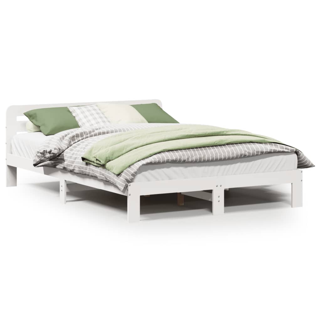 Sengeramme uten madrass hvit 135x190 cm heltre furu