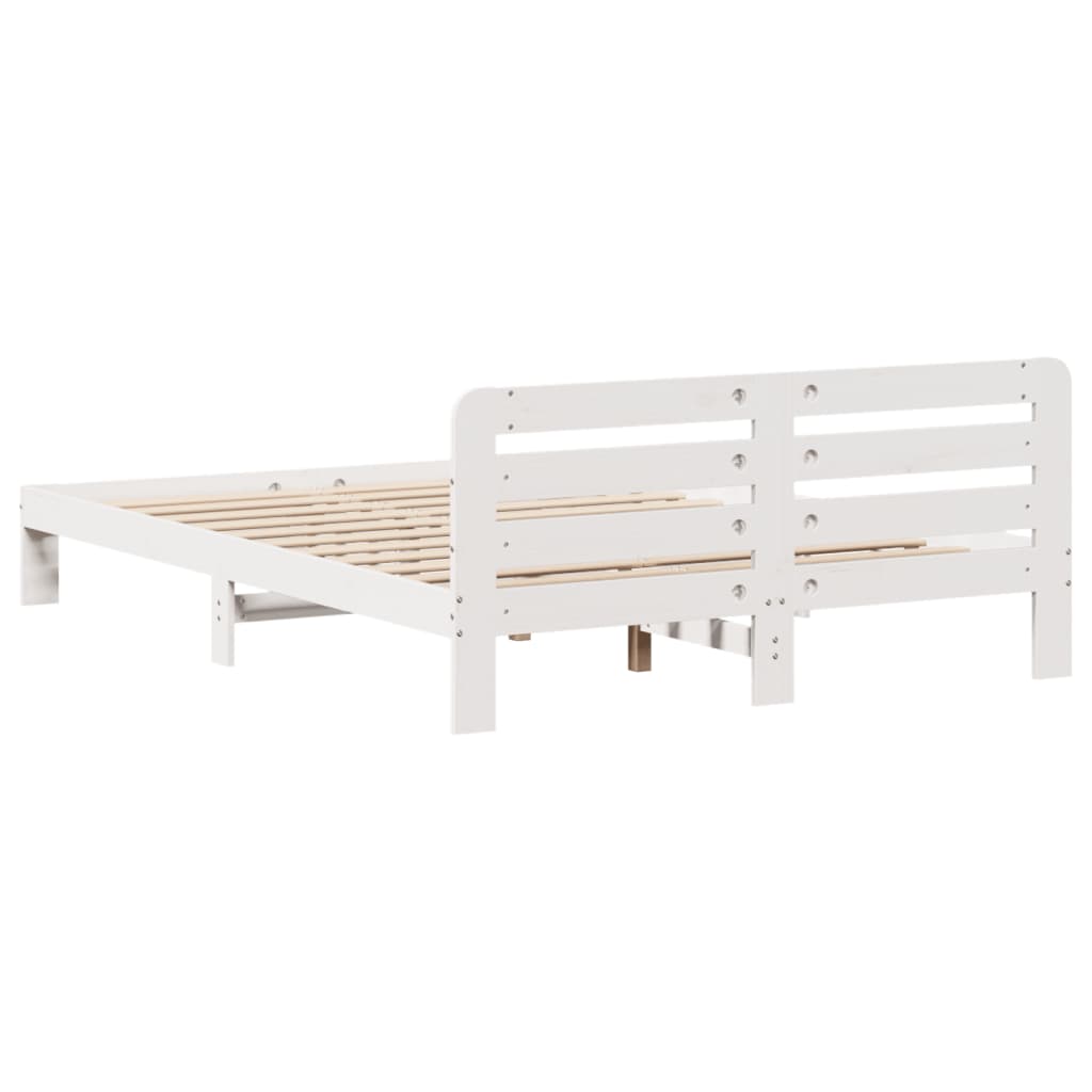 Sengeramme uten madrass hvit 135x190 cm heltre furu