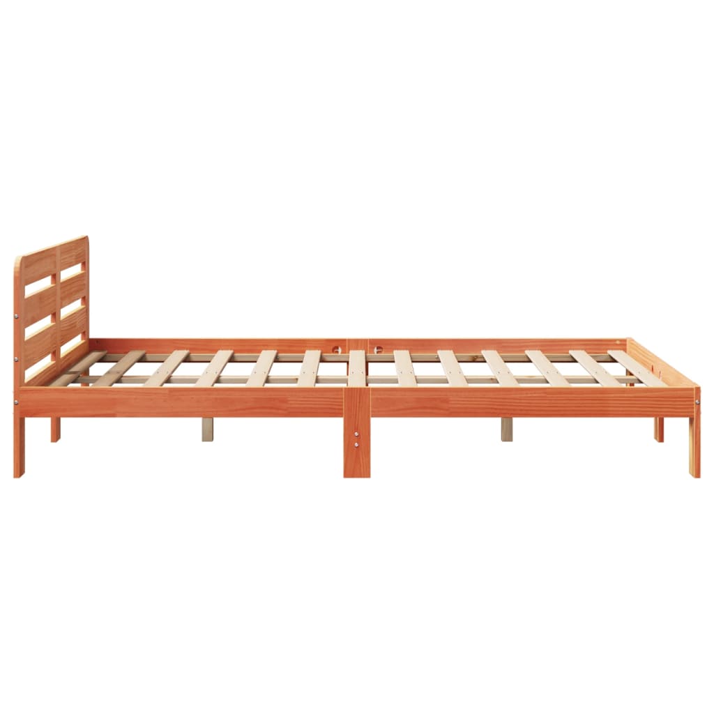 Sengeramme uten madrass voksbrun 140x190 cm heltre furu