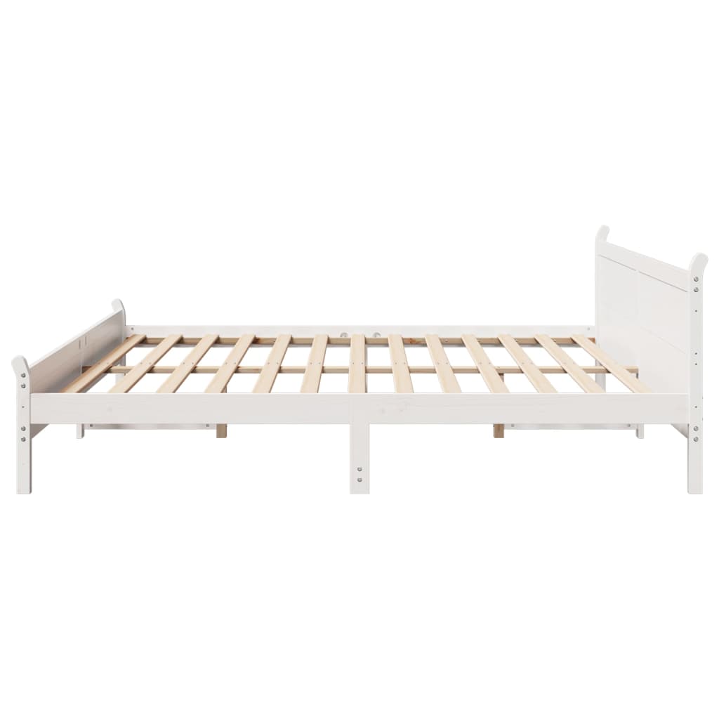 Sengeramme uten madrass hvit 180x200 cm heltre furu