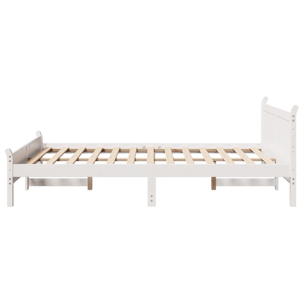 Sengeramme uten madrass hvit 160x200 cm heltre furu vidaXL