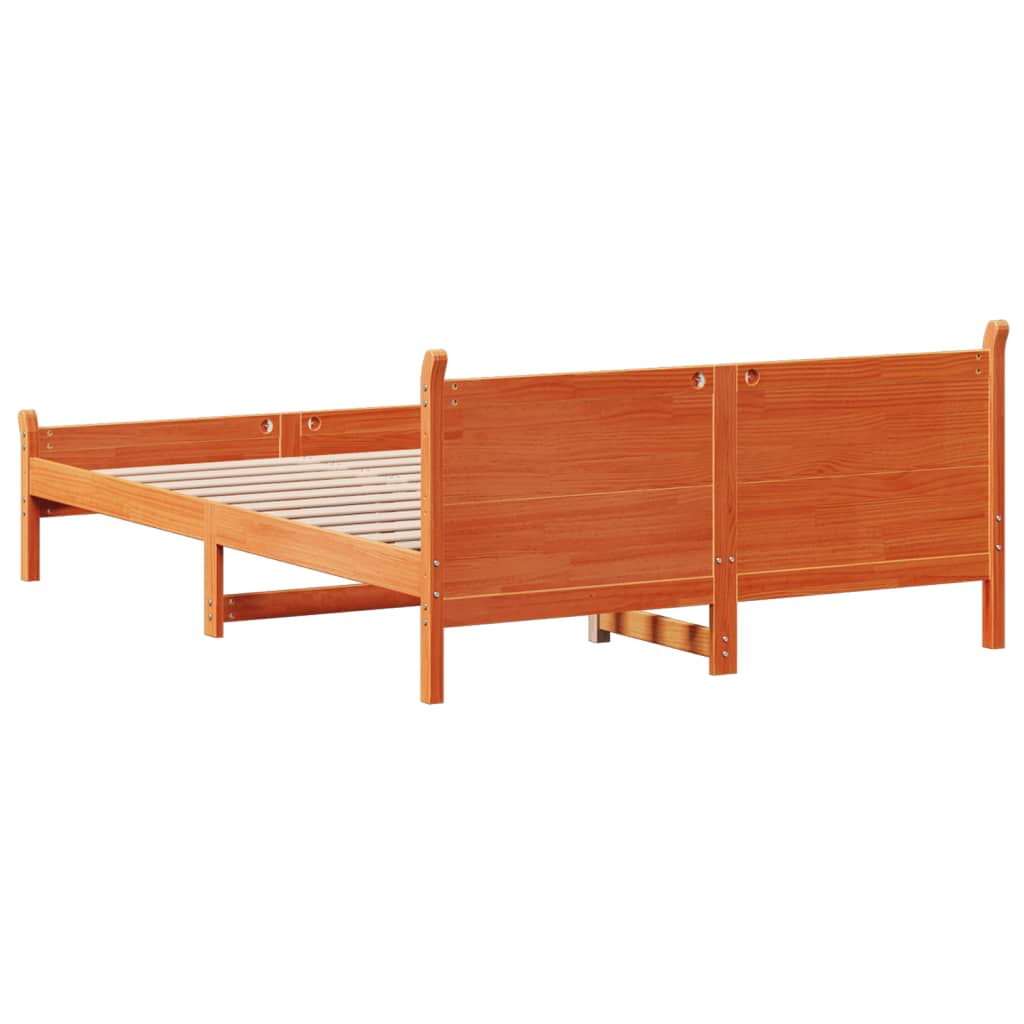 Sengeramme uten madrass voksbrun 120x190 cm heltre furu