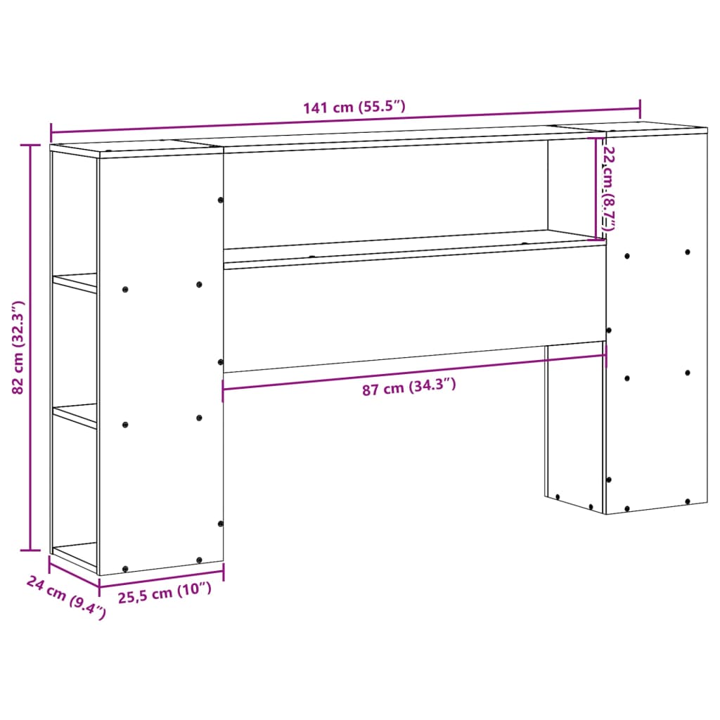 Hodegavl med oppbevaring hvit 135 cm heltre furu