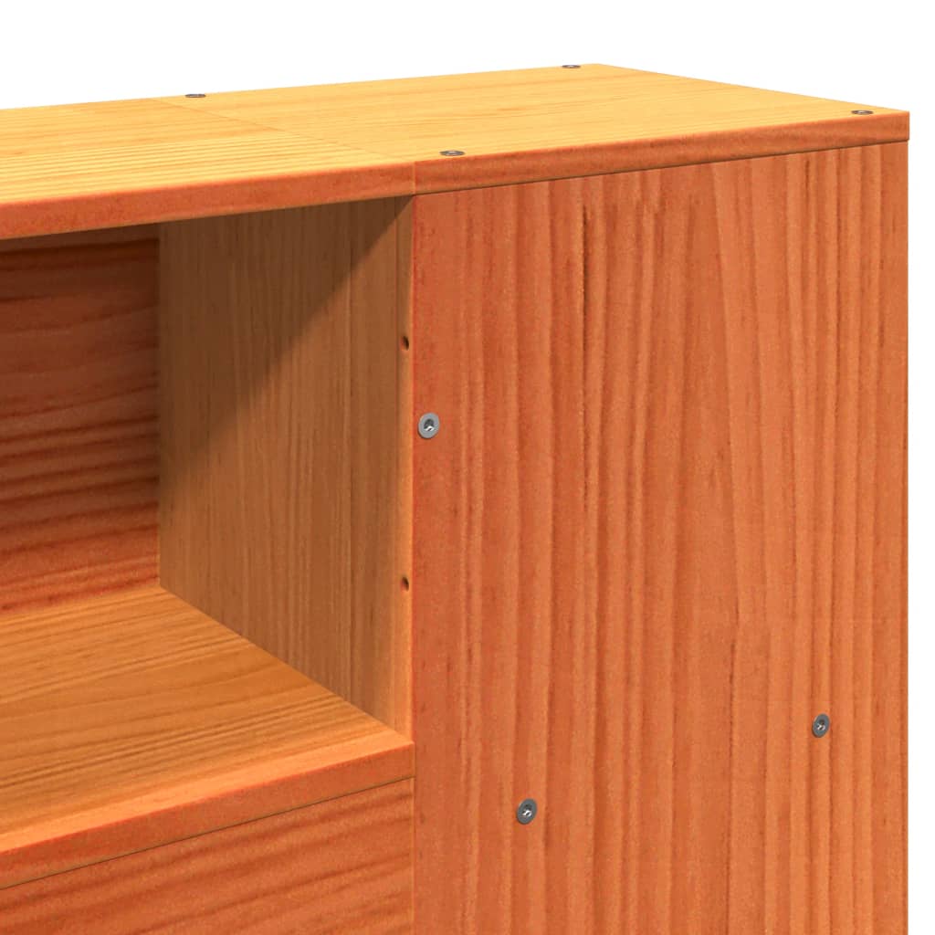 Hodegavl med oppbevaring voksbrun 135 cm heltre furu