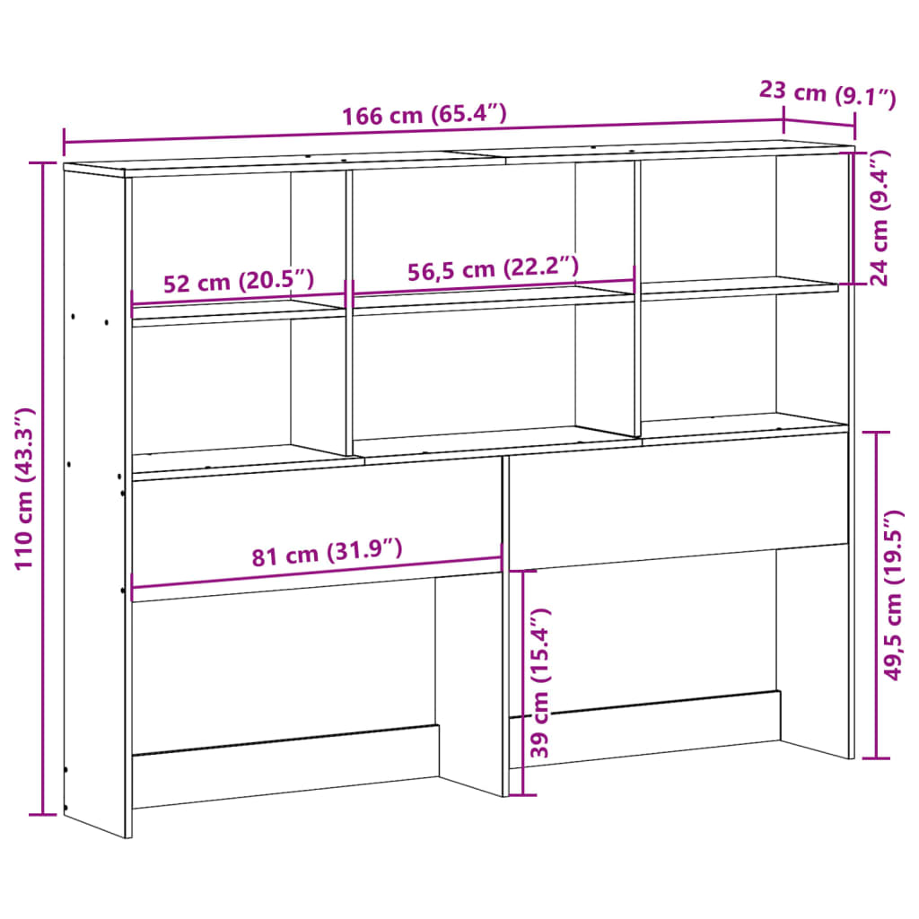 Hodegavl med oppbevaring hvit 160 cm heltre furu