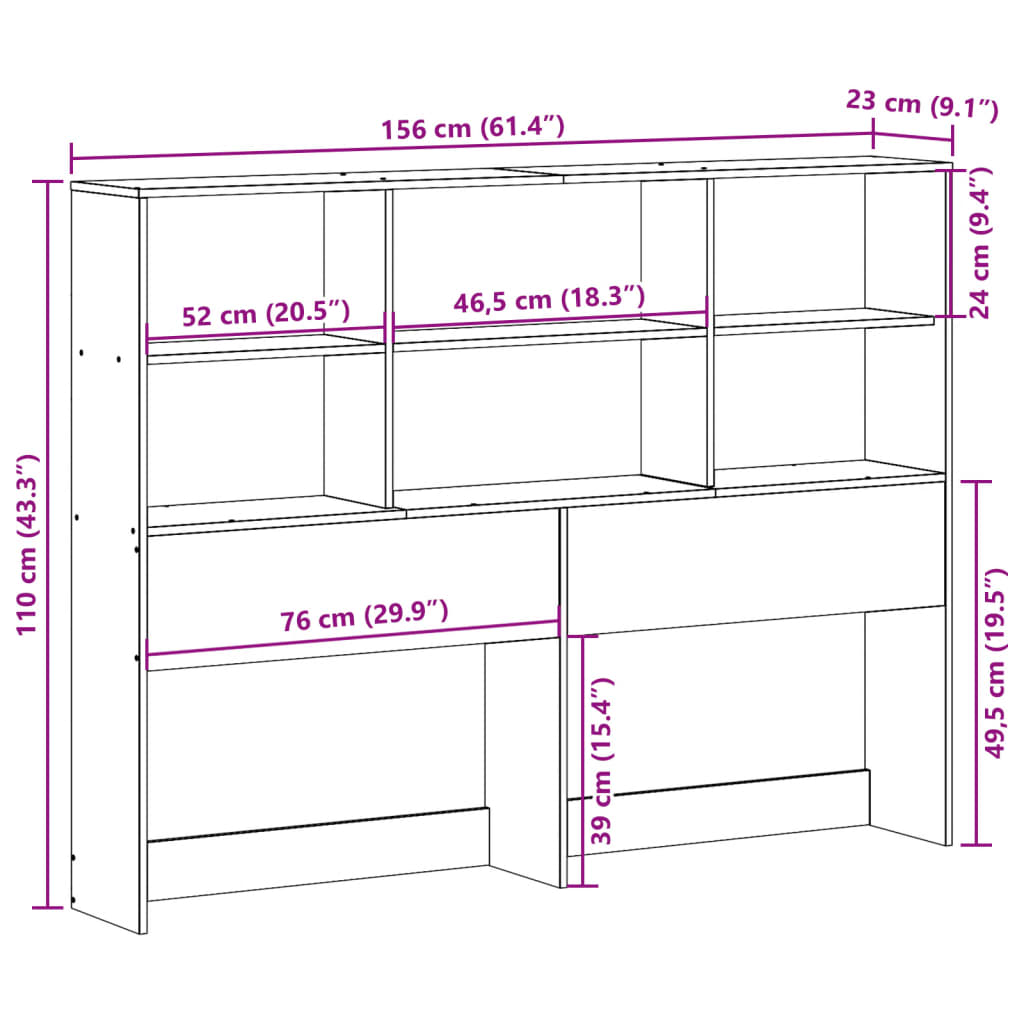 Hodegavl med oppbevaring 150 cm heltre furu