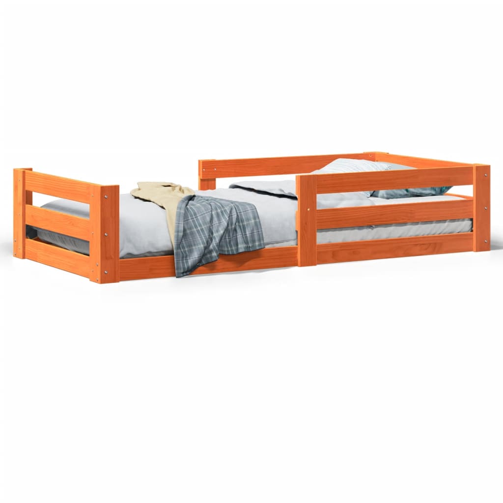 Sengeramme uten madrass voksbrun 75x190 cm heltre furu