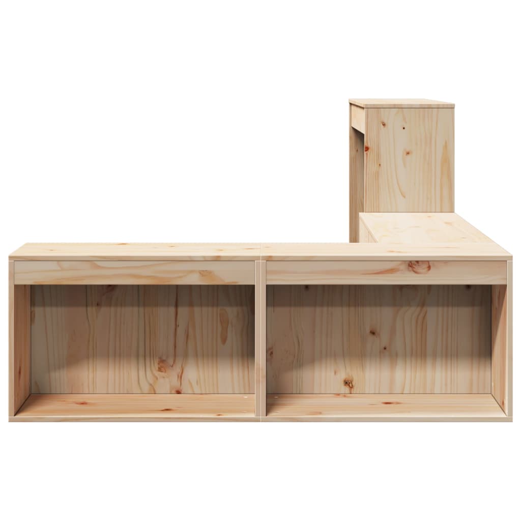 Nattbord med skrivebord 222x107x75 cm heltre furu