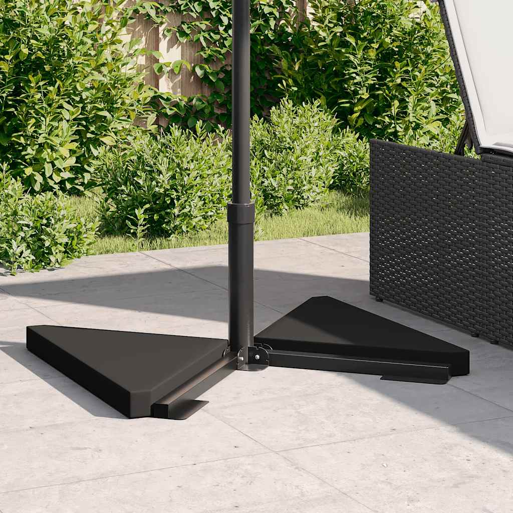 Vektplater for parasoll 2 stk svart granitt trekantet 14 kg vidaXL