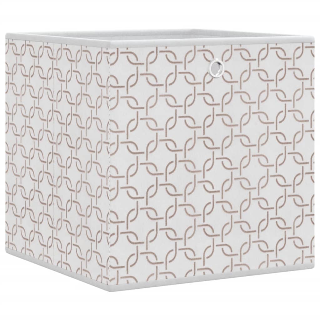 Oppbevaringsbokser 10 stk kremhvit 32x32x32 cm ikke-vevet stoff