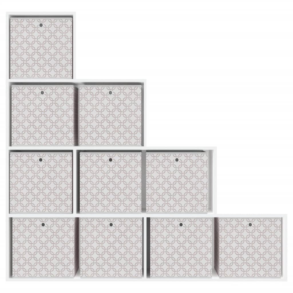 Oppbevaringsbokser 10 stk kremhvit 32x32x32 cm ikke-vevet stoff