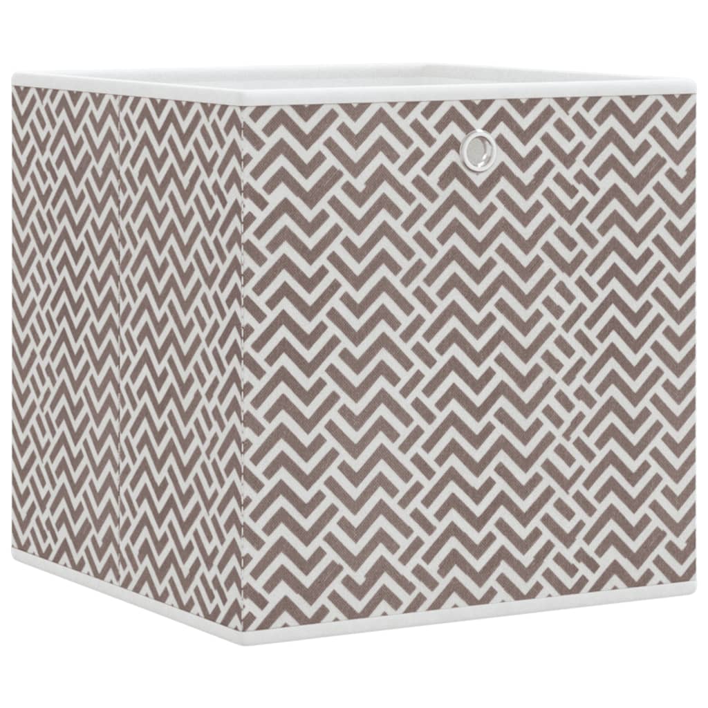 Oppbevaringsbokser 10 stk brun 32x32x32 cm ikke-vevet stoff