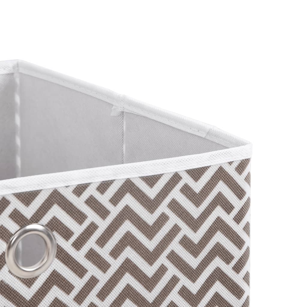 Oppbevaringsbokser 10 stk brun 32x32x32 cm ikke-vevet stoff