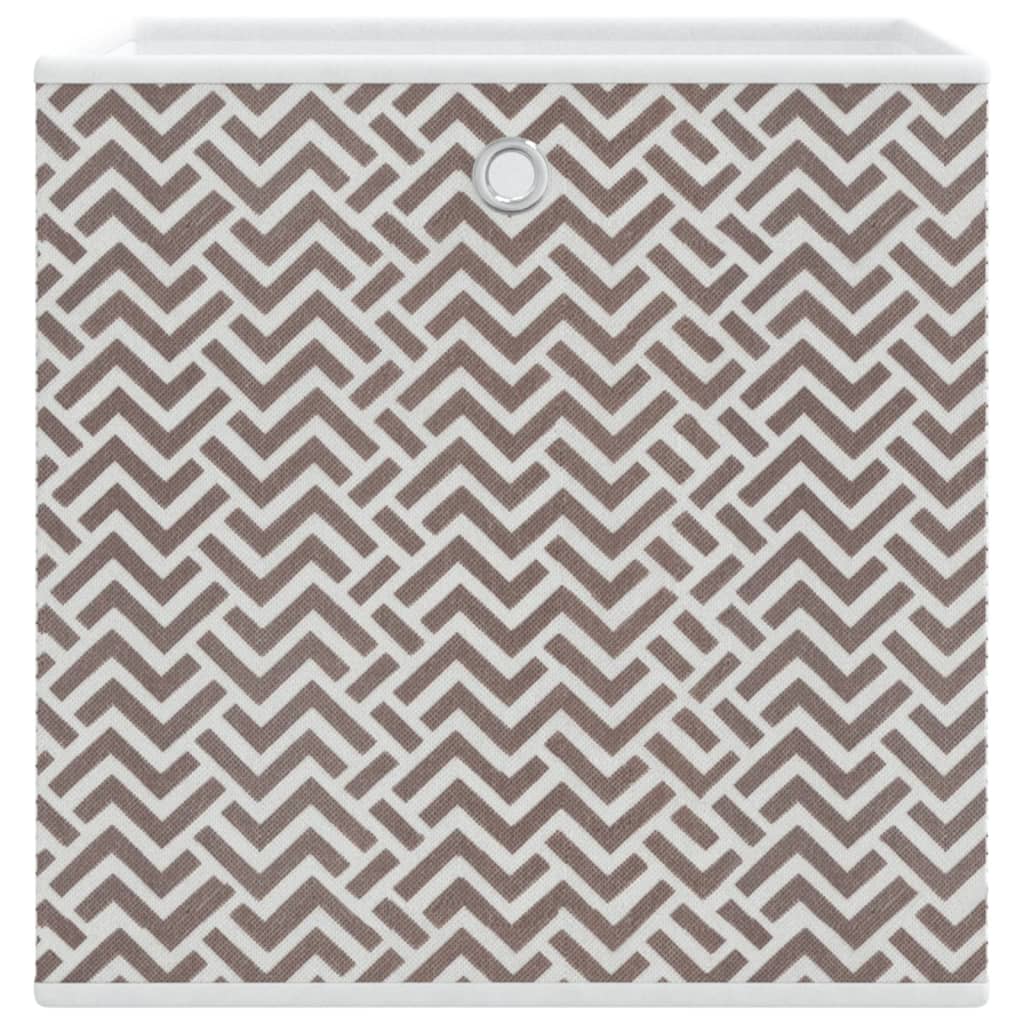 Oppbevaringsbokser 10 stk brun 32x32x32 cm ikke-vevet stoff