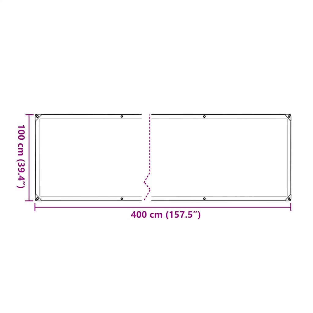 Plantetrekk med maljer 1x4 m polyetylen