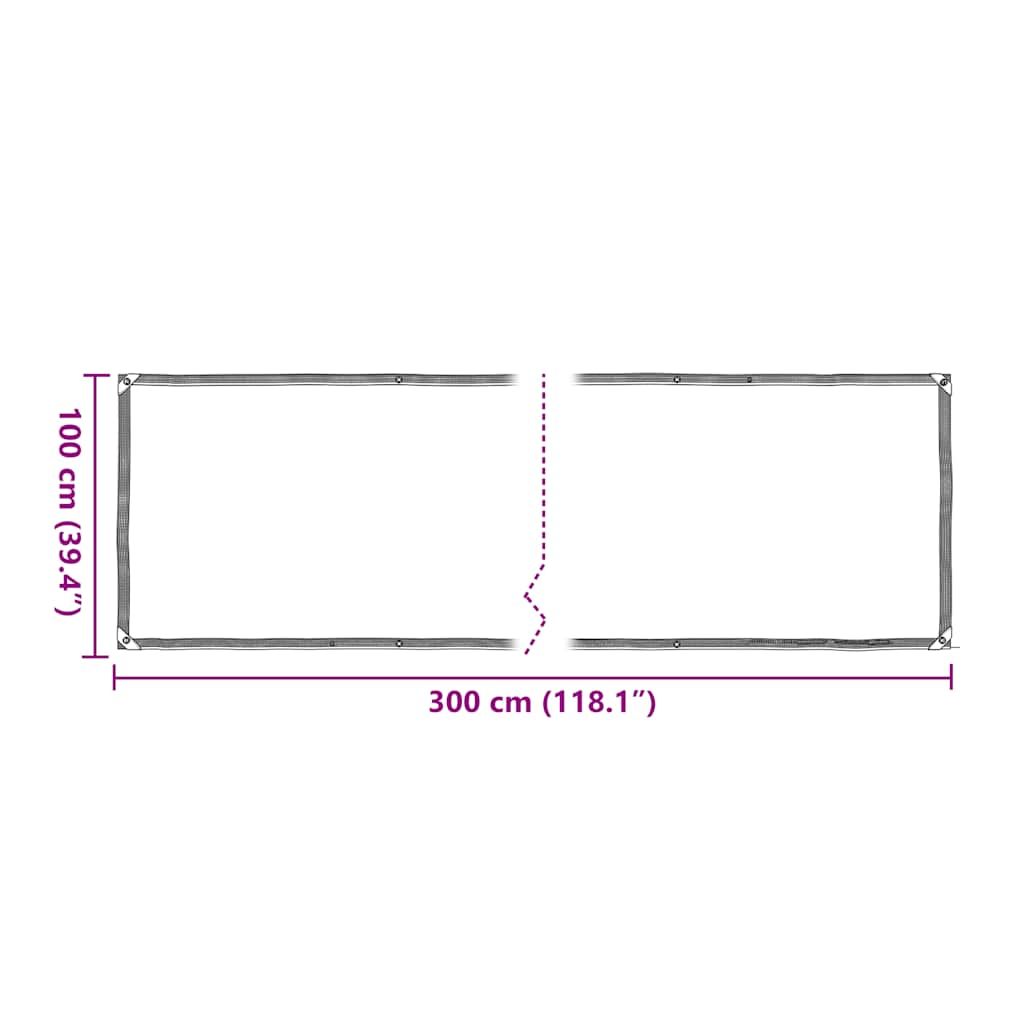 Plantetrekk med maljer 1x3 m polyetylen