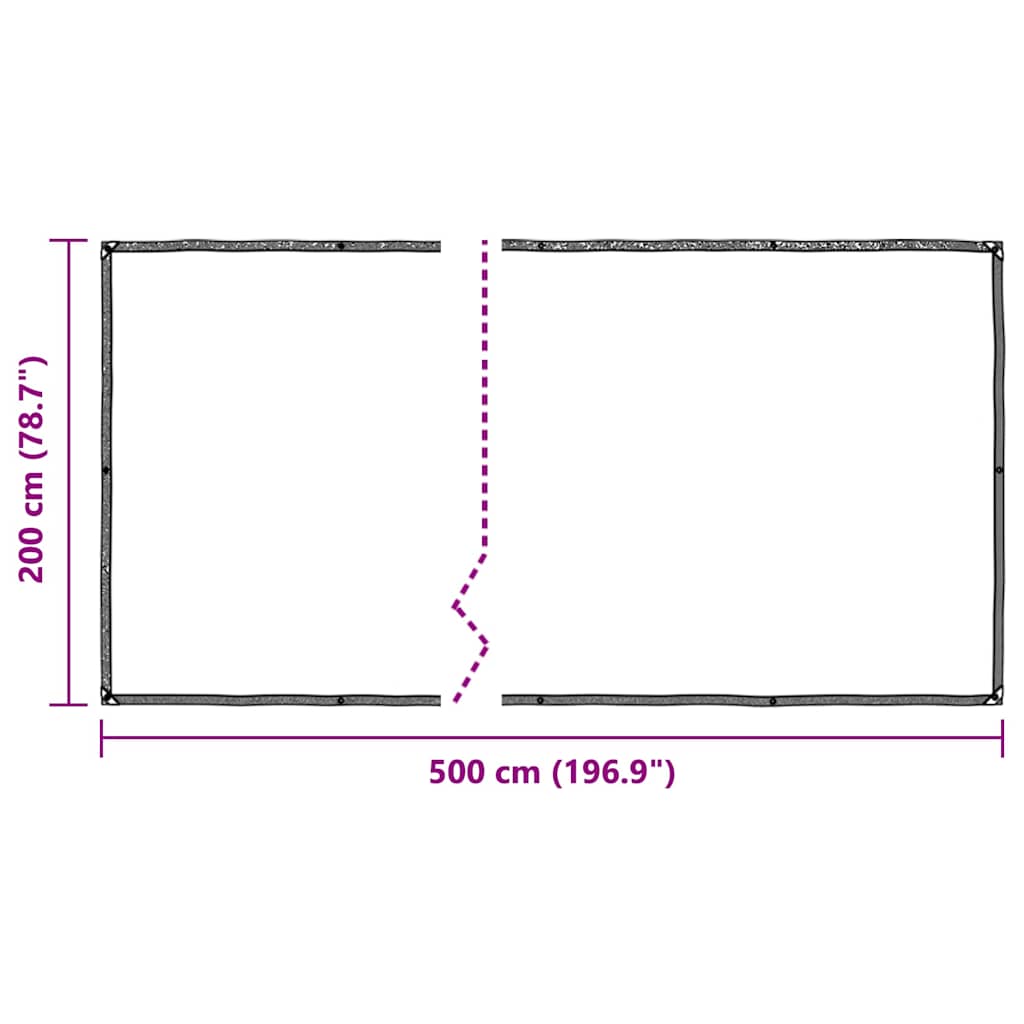 Plantetrekk med maljer 2x5 m polyetylen