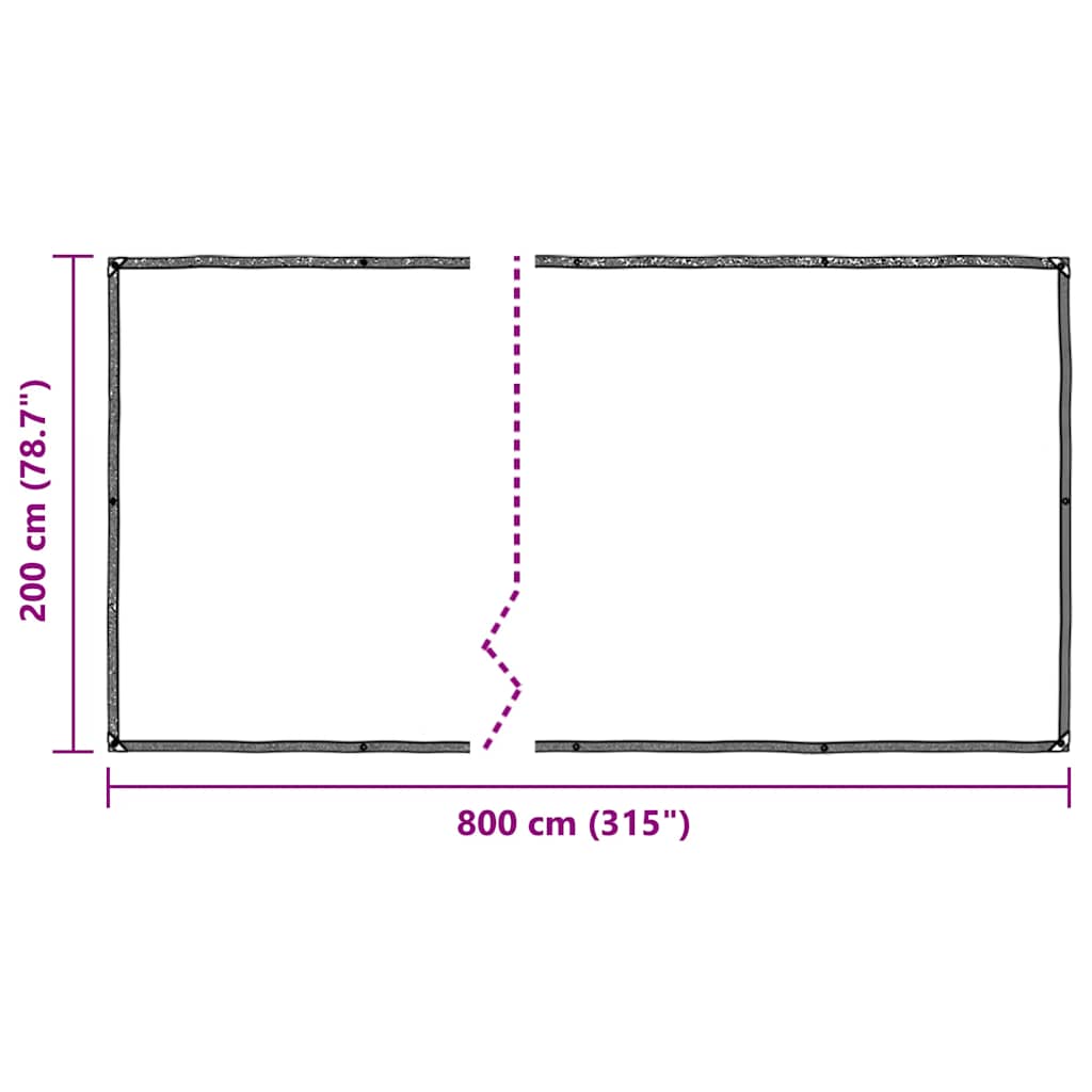 Plantetrekk med maljer 2x8 m polyetylen
