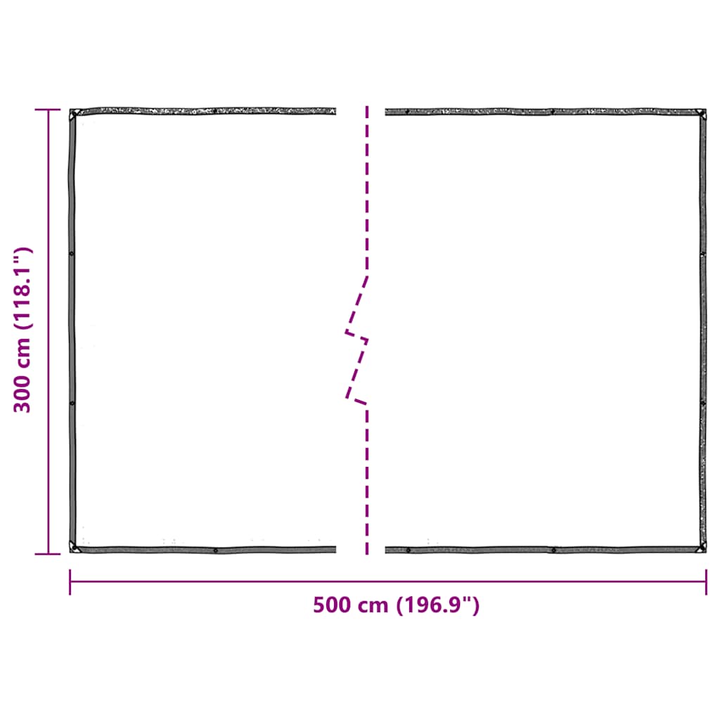 Plantetrekk med maljer 3x5 m polyetylen