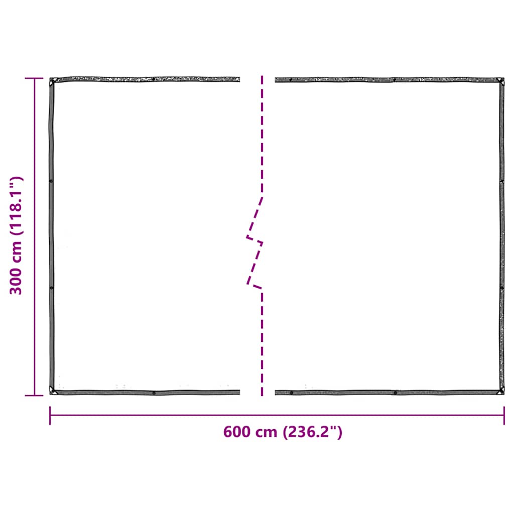 Plantetrekk med maljer 3x6 m polyetylen