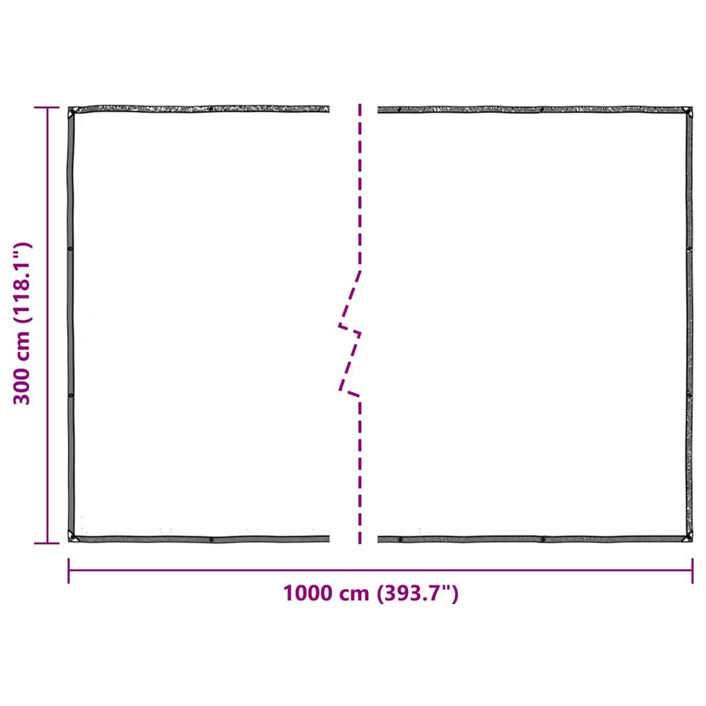 Plantetrekk med maljer 3x10 m polyetylen