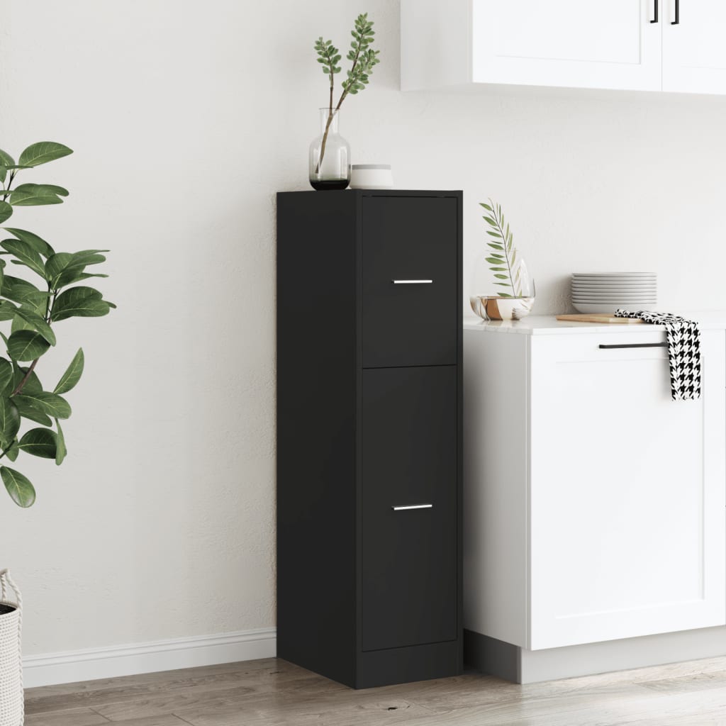 Apotekskap svart 30x41x118 cm konstruert tre